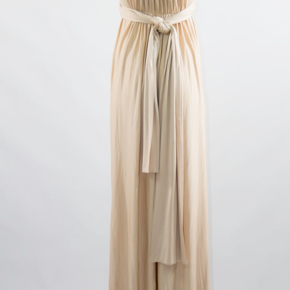REISS Maxi Dress Floor Length Beige Nude Strapless Retail 780$ - Picture 4 of 6